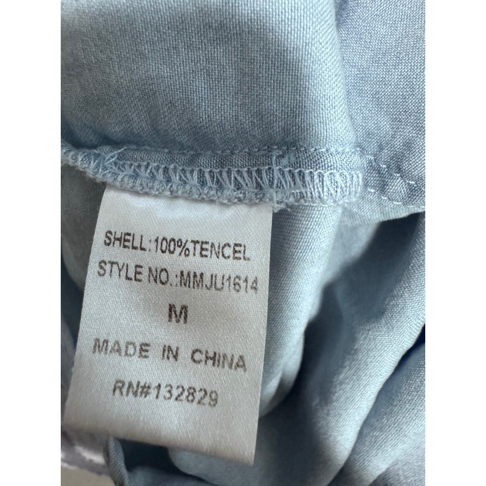 Mahnla Tencel Sky Blue Chambray Pocketed Adjustable‎ Straps Jumpsuit - Picture 7 of 7